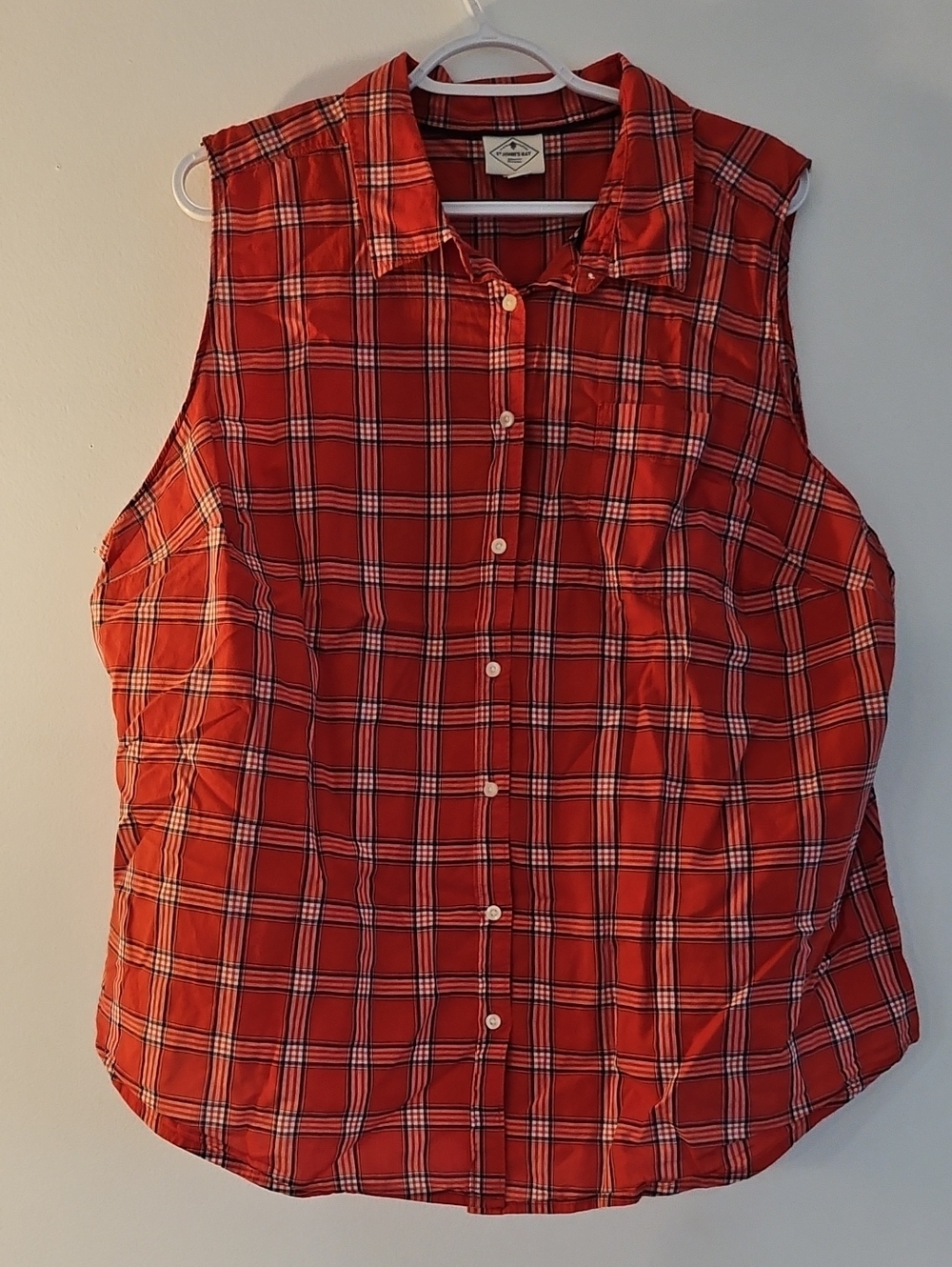 Women's 18 Red Plaid Button-Up Shirt